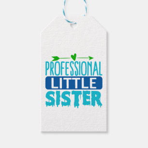 Professional Little Sister Blue Paint Drip Gift Tags