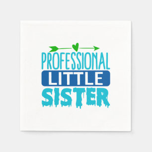 Professional Little Sister Blue Paint Drip Napkin