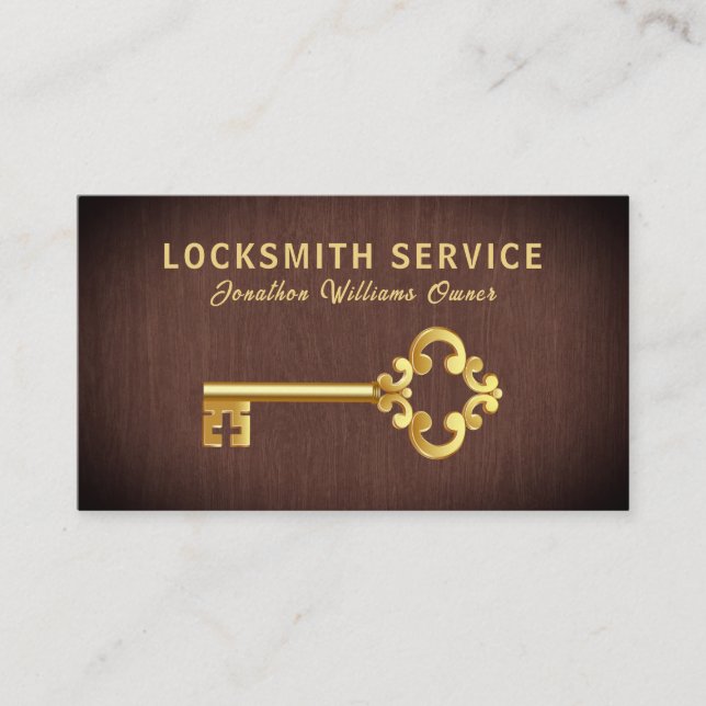 Professional Locksmith Service Business Card (Front)