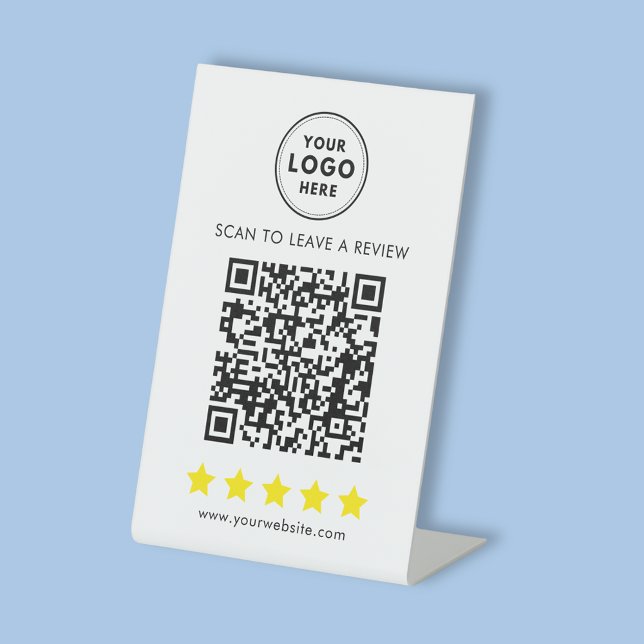 Professional Logo and QR review feedback Pedestal Sign (Customise your own pedestal sign for your business to promote customer reviews and feedback.)