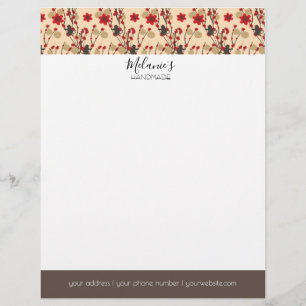 Professional Logo - Asian Cherry Blossom Pattern Custom Letterhead