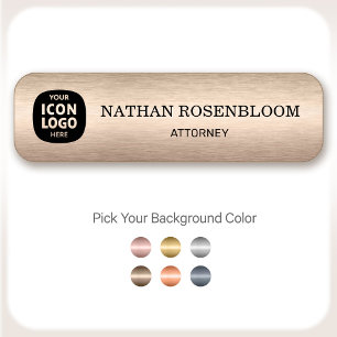 Professional Logo Brushed Bronze Company ID  Name Tag
