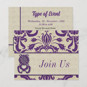 Professional Logo Business Amethyst Swirls Purple Invitation