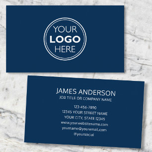 Professional Logo Business Card Minimalist Navy