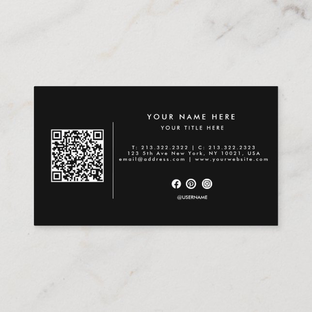  Professional Logo Design QR Code  Business Card (Back)