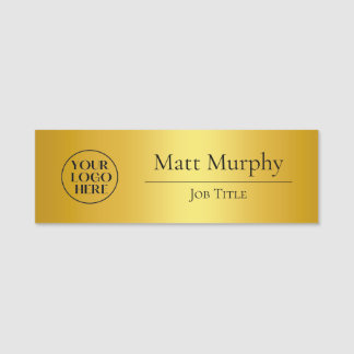 Professional Logo Employee ID Faux Gold Name Tag