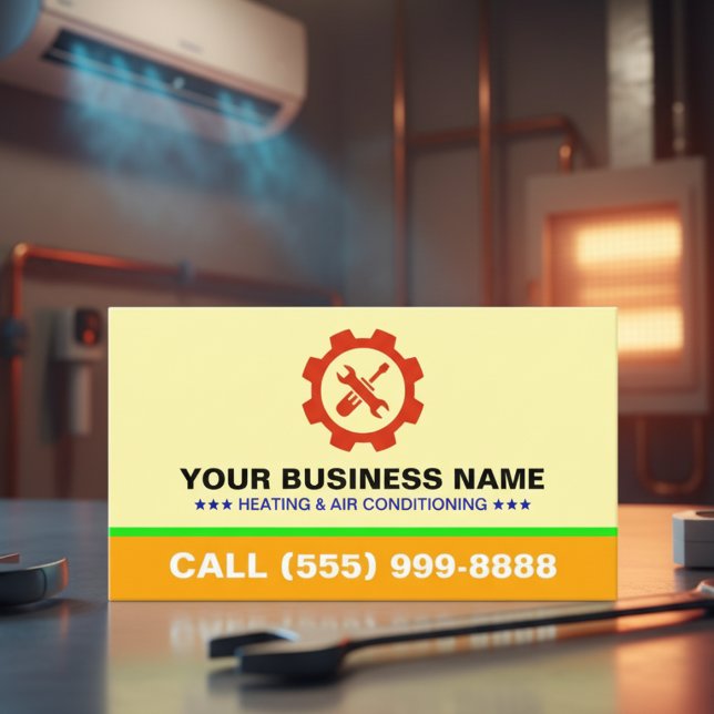 Professional LOGO Heating Air Conditioning | HVAC Business Card ( HVAC system repair marketing)