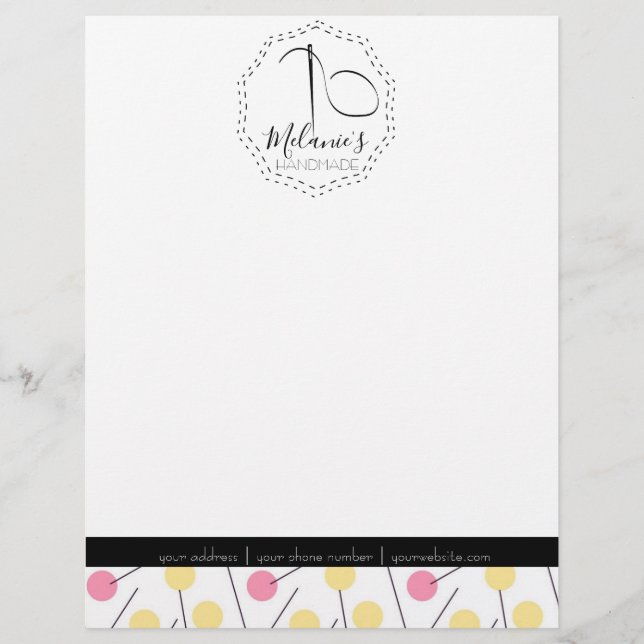 Professional Logo Letterhead-Tailor Seamstress Custom Letterhead (Front)