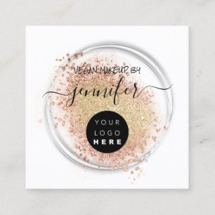 Professional Logo Makeup Artist Rose Powder Shadow Square Business Card