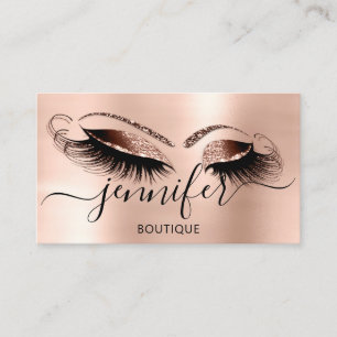 Professional Logo Makeup Boutique Rose Blush Business Card
