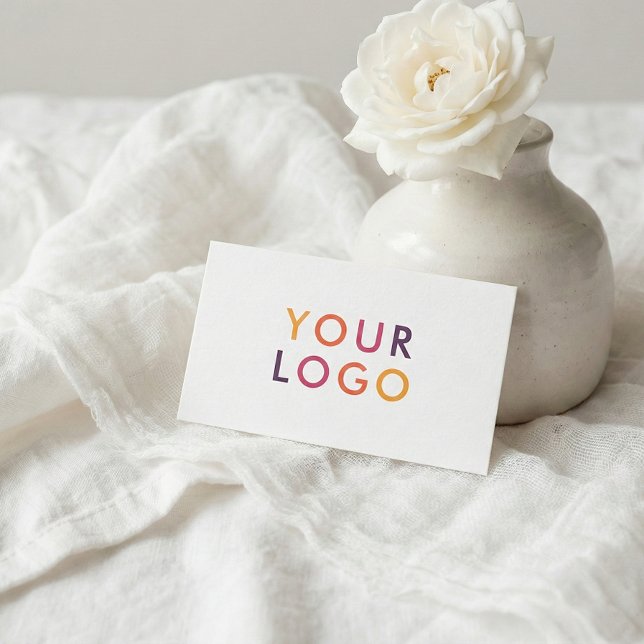 Professional Logo Minimal White Business Card (Creator Uploaded)