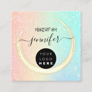 Professional Logo  Nails Beauty Hair Ombre Glitter Square Business Card