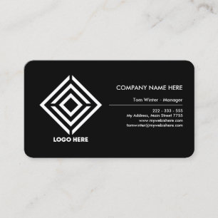 Professional Logo Personalised Corporate Black Business Card
