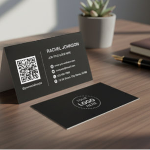Professional Logo QR Code Modern Business Card