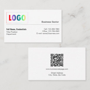 Professional Logo, QR Code Two-Sided Business Card