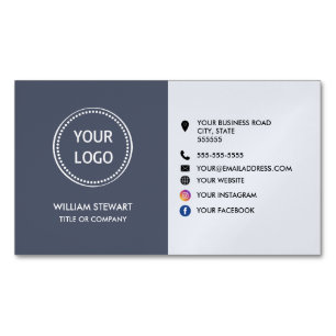 Professional Logo Trendy Social media Website Magnetic Business Card