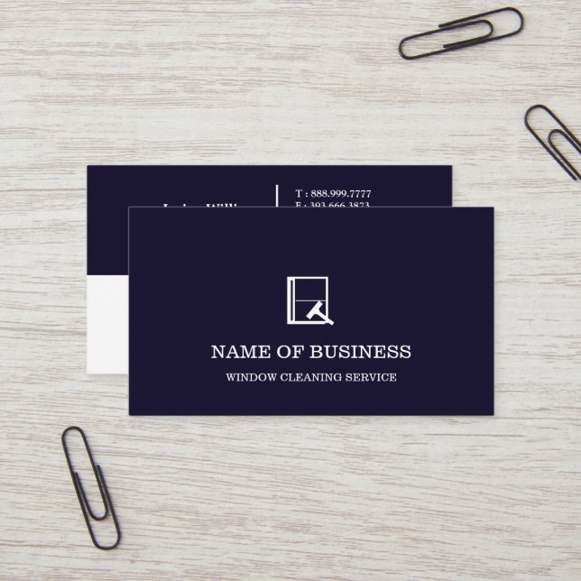 Professional Logo Window Cleaning Service  Business Card (Front/Back In Situ)