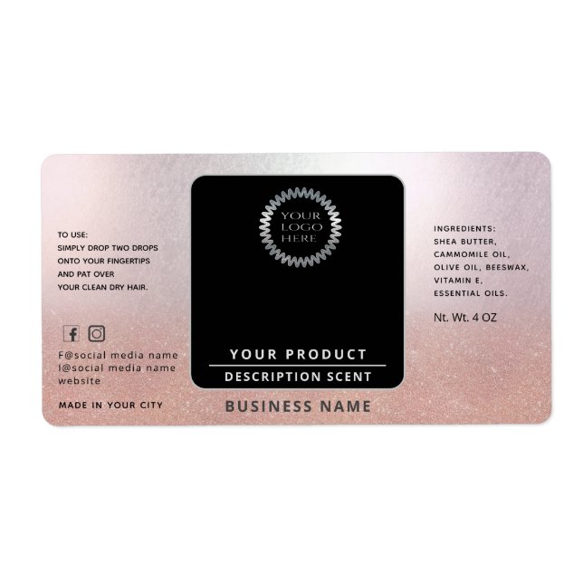 Professional logo wrap around rose gold product  l (Front)