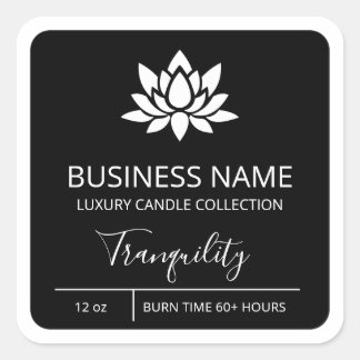 Professional Lotus Black Soy Candle Product Labels
