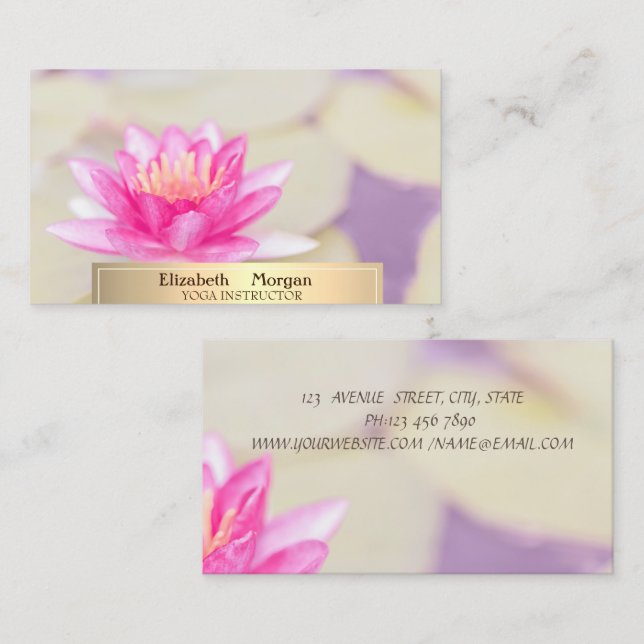 Professional Lotus Yoga Bokeh  Business Card (Front/Back)