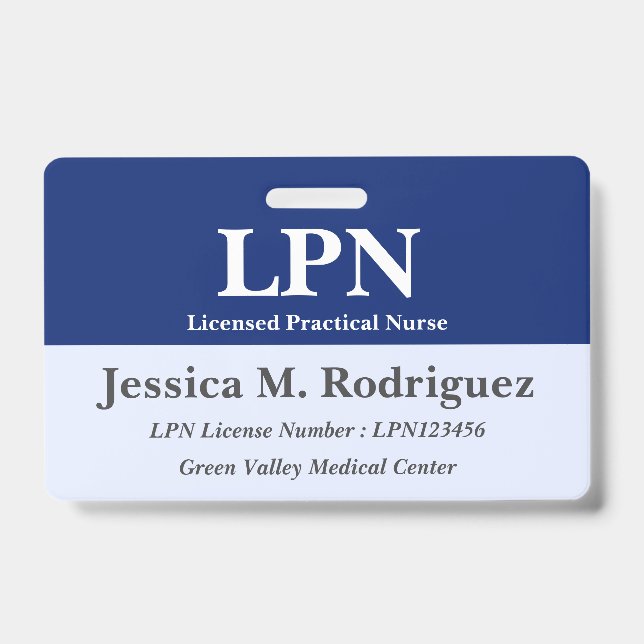 Professional LPN ID Badge (Front)