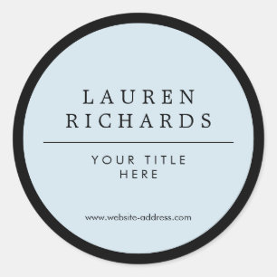 Professional Luxe Black and Blue Classic Round Sticker