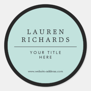 Professional Luxe Black and Mint Classic Round Sticker