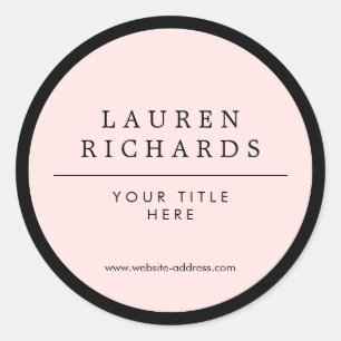 Professional Luxe Black and Pink Classic Round Sticker