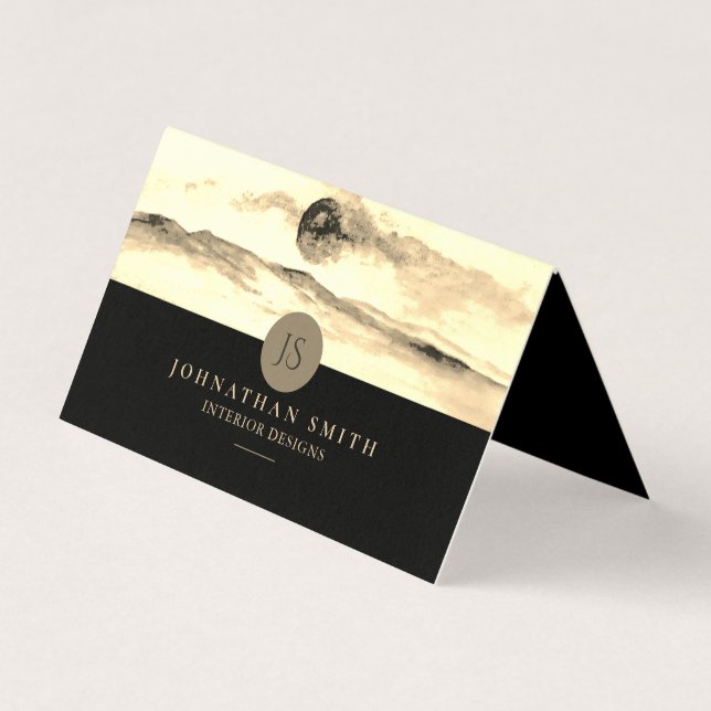 Professional Luxurious modern Goden Watercolor Business Card (Front)