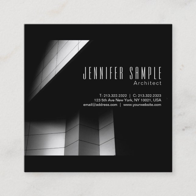 Professional Luxury Architecture UV Matte Square Business Card (Front)