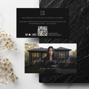 Professional Luxury Black Real Estate Agent Photo  Business Card