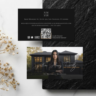 Professional Luxury Black Real Estate Agent Photo  Business Card