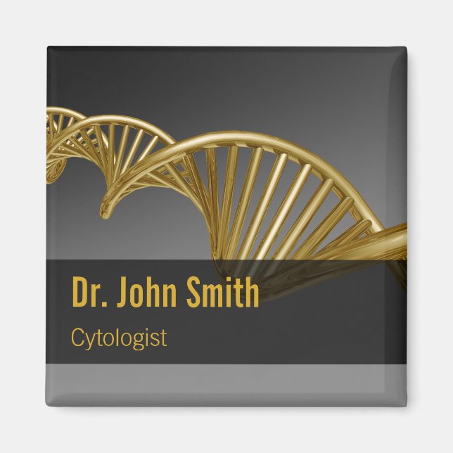 Professional Luxury Gold DNA Strand Medical Magnet (Front)