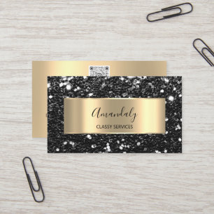 Professional Luxury Gold Glitter Back Frame Busine Business Card