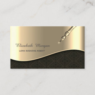 Professional Luxury Gold Pen Notary  Business Card