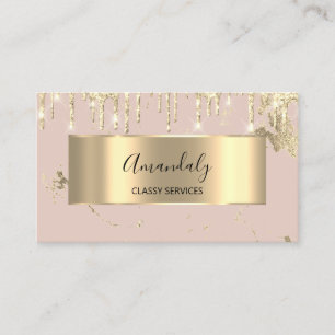Professional Luxury Gold Royal Marble Pink Blush  Business Card