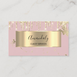 Professional Luxury Gold Royal Marble Pink Rose Business Card