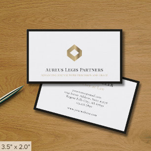 Professional Luxury Logo Black Border Business Card