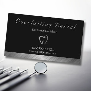 Professional Luxury Silver Tooth Dentist Business Card