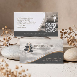 Professional Luxury Stone River Chiropractic  Business Card