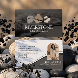 Professional Luxury Stone River Chiropractic Photo Business Card