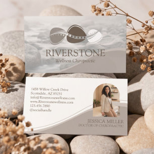 Professional Luxury Stone River Chiropractic Photo Business Card