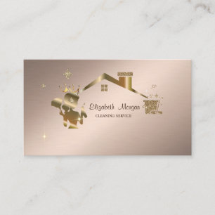 Professional Maid Cleaning House Business Card