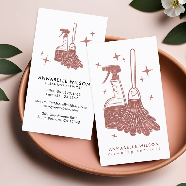Professional Maid & House Cleaning Business Card (Creator Uploaded)