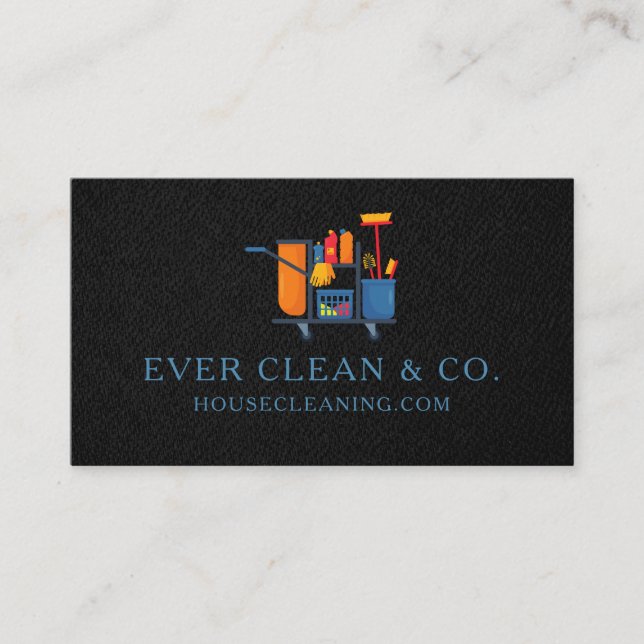  Professional Maid & House Cleaning Business Card (Front)