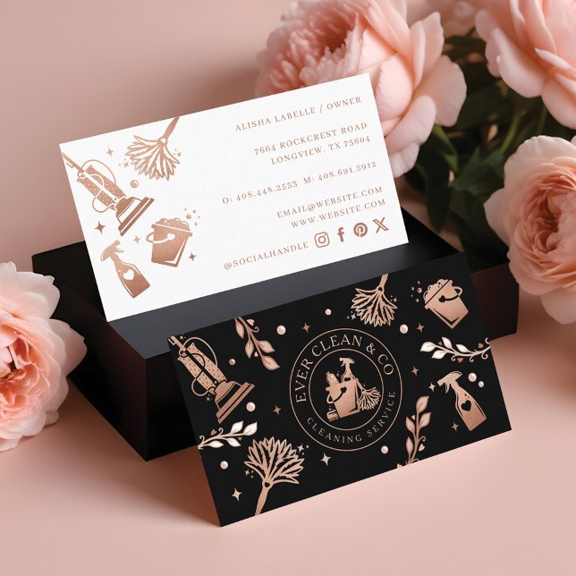 Professional Maid & House Cleaning Tools/Supplies  Business Card (Professional Maid & House Cleaning Tools/Supplies Business Card)