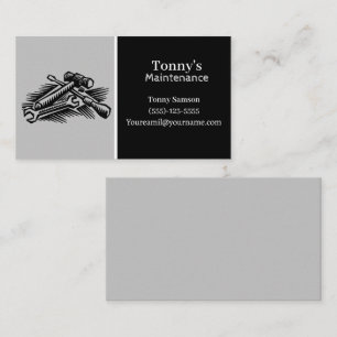 Professional Maintenance And Carpenter With Tools  Business Card