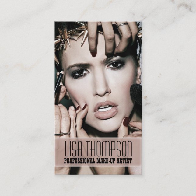 Professional Make-Up Artist / Makeup Model Face Business Card (Front)
