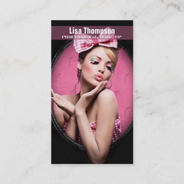 Professional Make-Up Artist / Makeup Woman Model Business Card (Front)