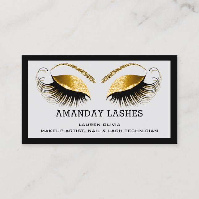 Professional Makeup Appointment Card Grey Black (Front)